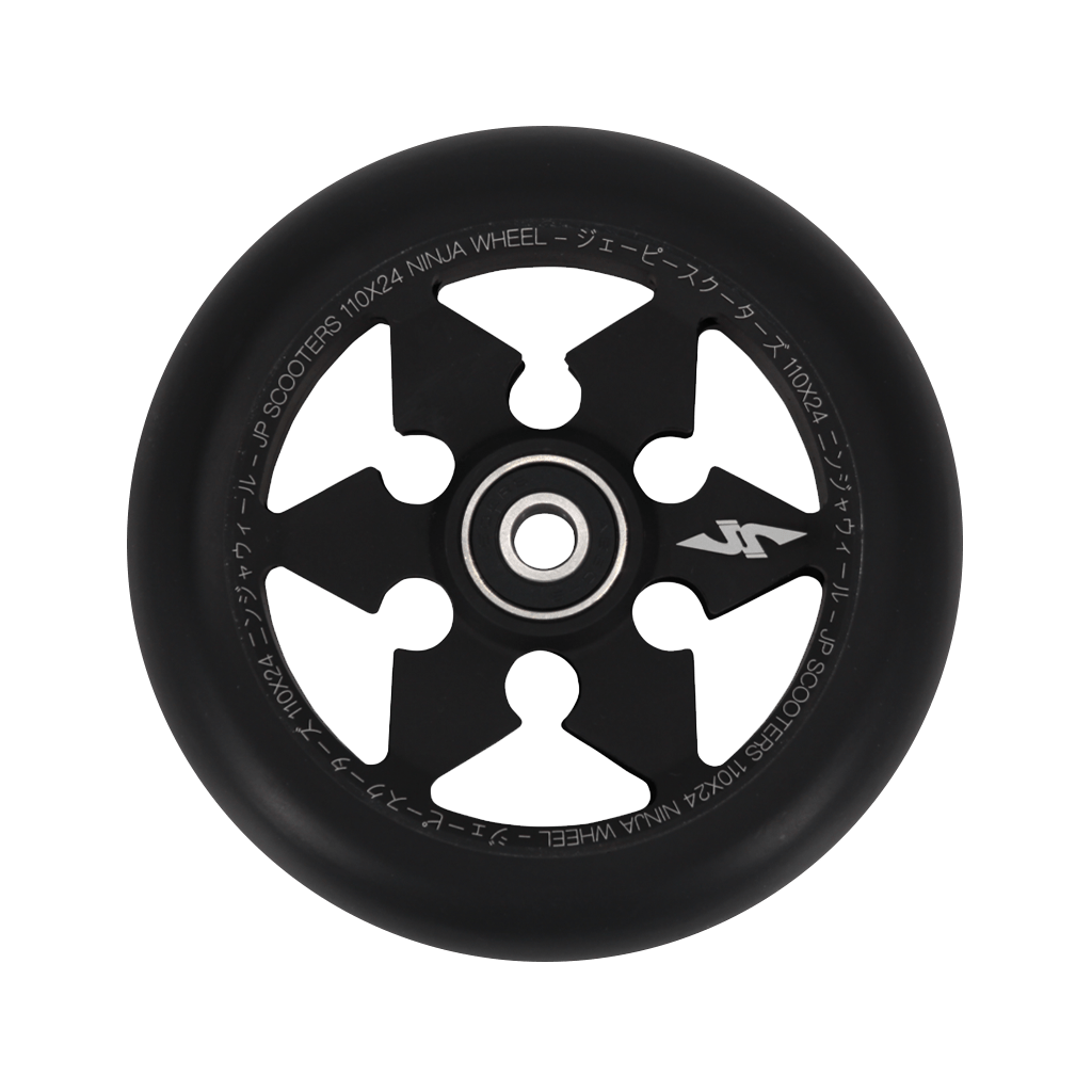 JP Ninja 6 Spoke Pro Scooter Wheels 110mm (PAIR) | Black | Scooter